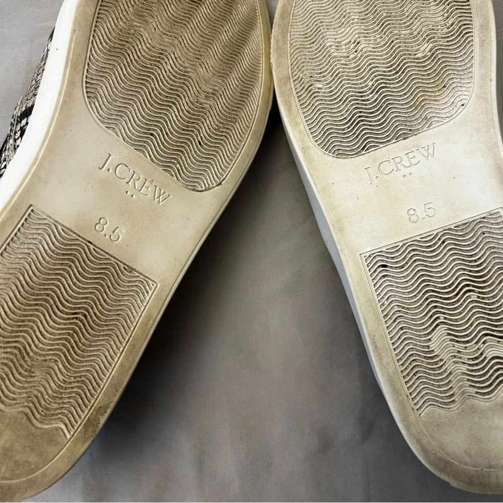 J. CREW Roadtrip Snakeskin-Embossed Slip-On Sneakers